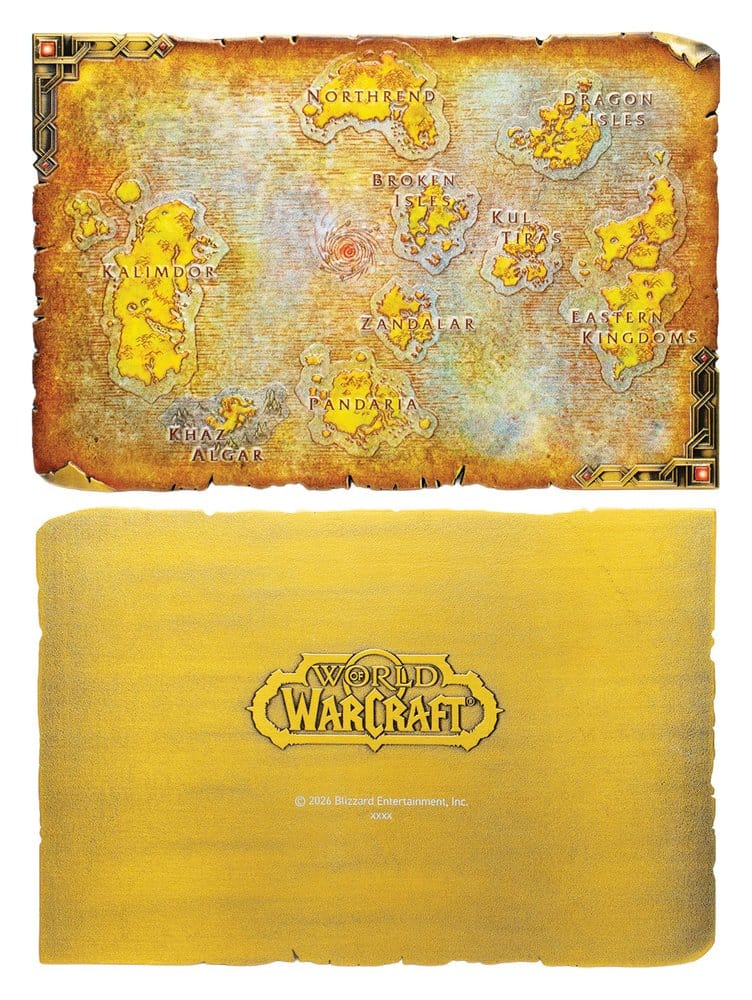 World of Warcraft Replica Metal Map of Azeroth Limited Edition 12 x 18 cm