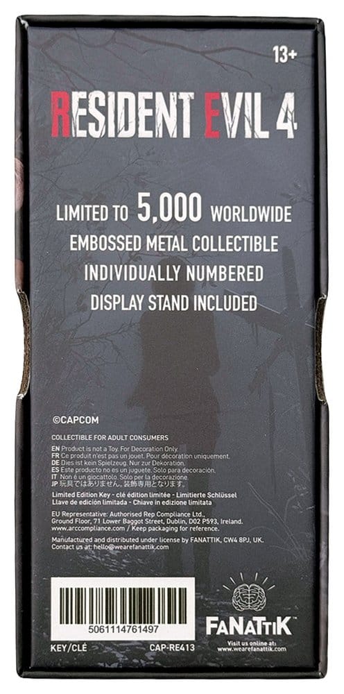 Resident Evil Replica Dungeon Key Limited Edition 11 x 5 cm