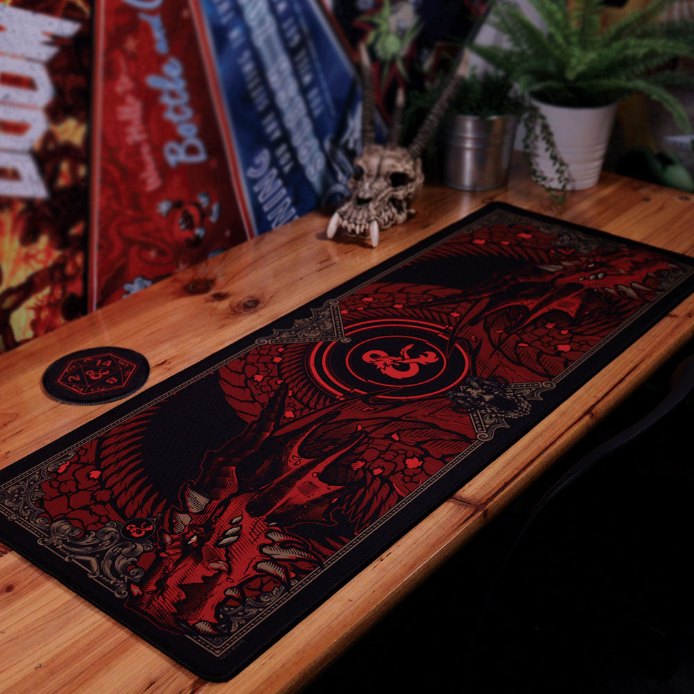 Dungeons &amp; Dragons Schreibtischunterlage und Untersetzer-Set mit Grafik
