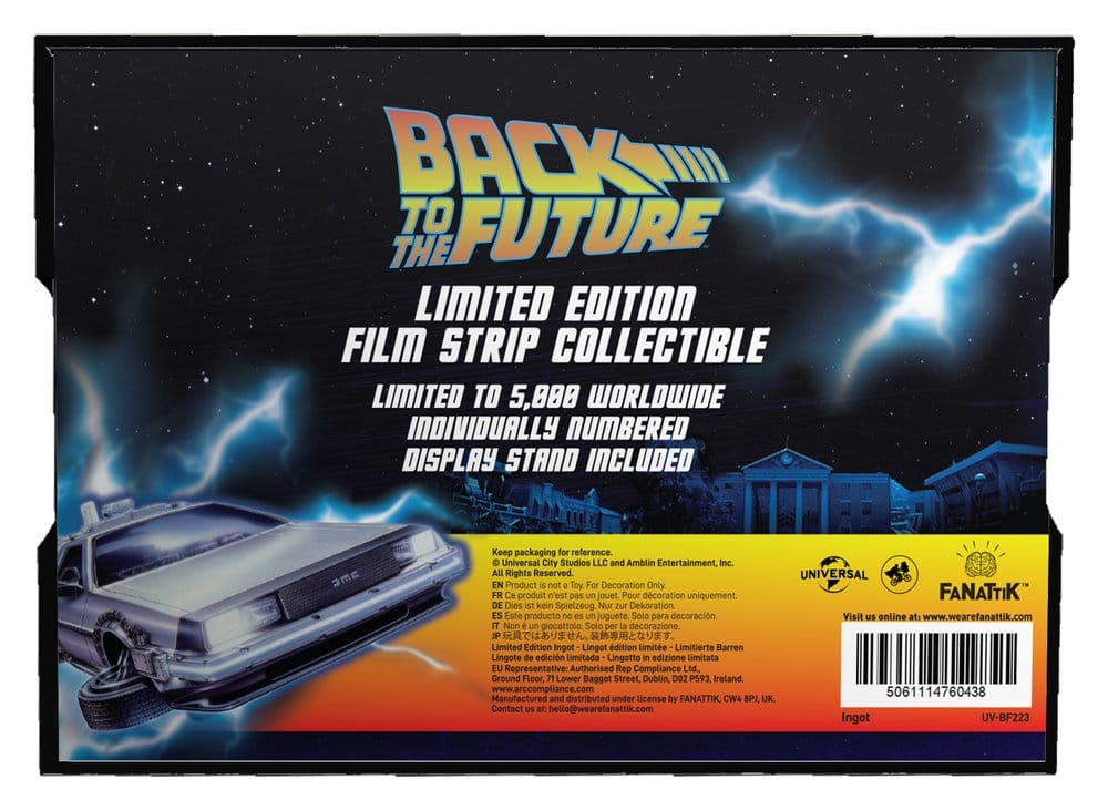 Back to the Future Ingot Metal Film Strip Collectible Limited Edition