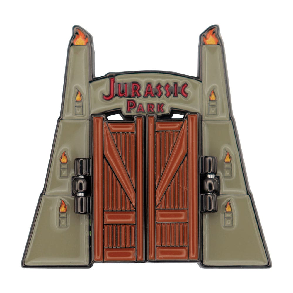 Jurassic Park Pin Badge Gates Hinged