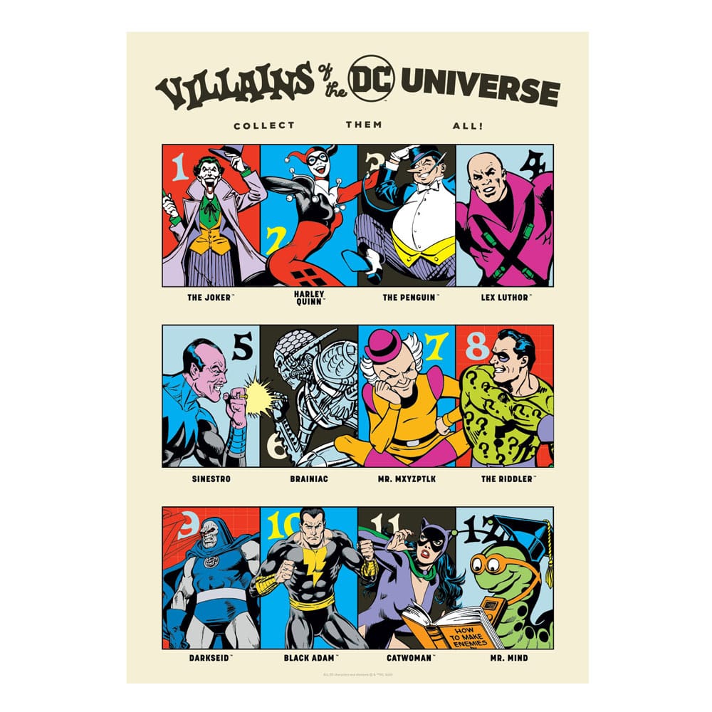 DC Comis Art Print 90th Anniversary Villains Limited Edition 42 x 30 cm