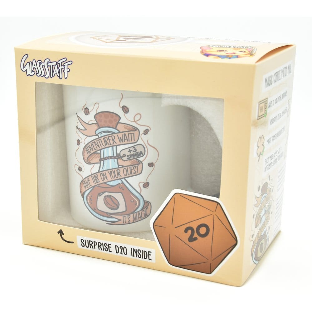 Glass Staff Gift Set Mug & Dice D20 Coffee Potion