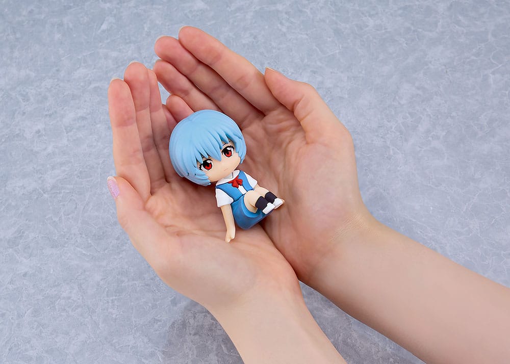 Rebuild of Evangelion Rubber Mascot Nendroid Plus Mini Figure Rei Ayanami 8 cm