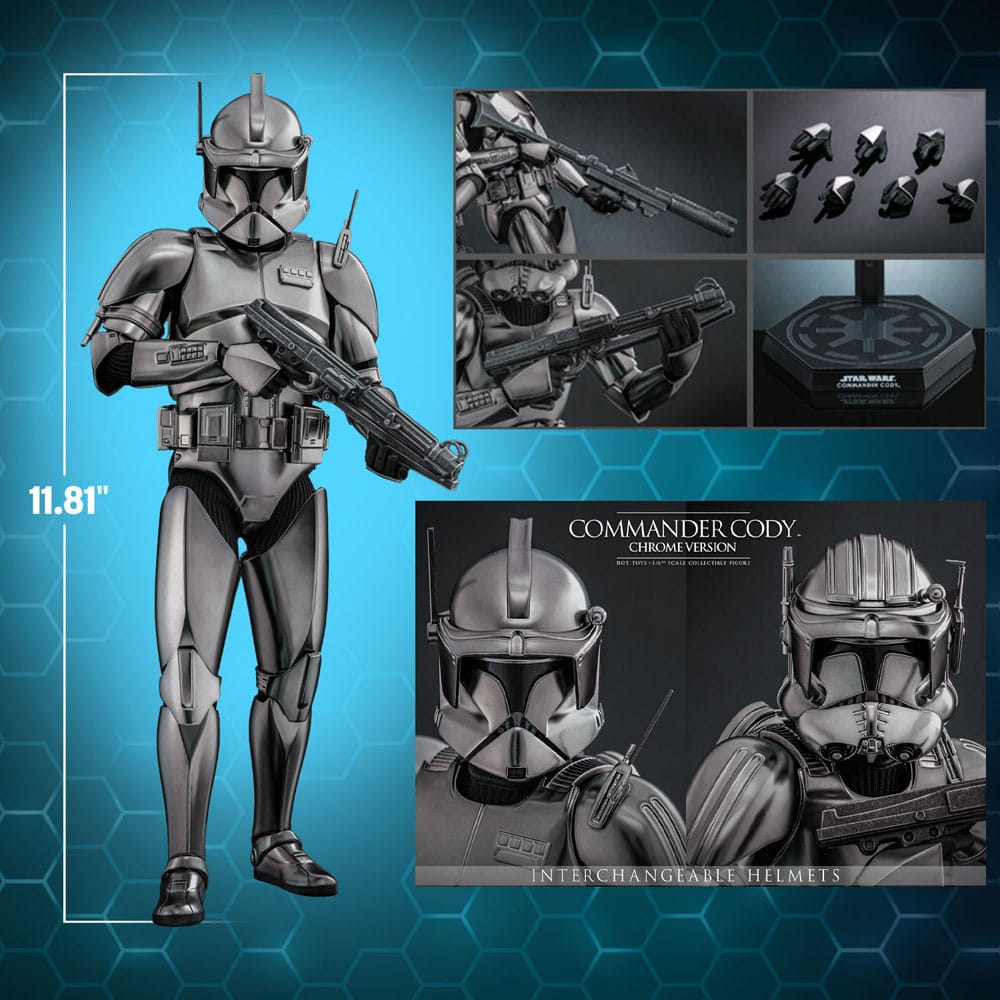 Star Wars Movie Masterpiece Actionfigur 1/6 Commander Cody (Chrome Version) Hot Toys Exclusive 30 cm