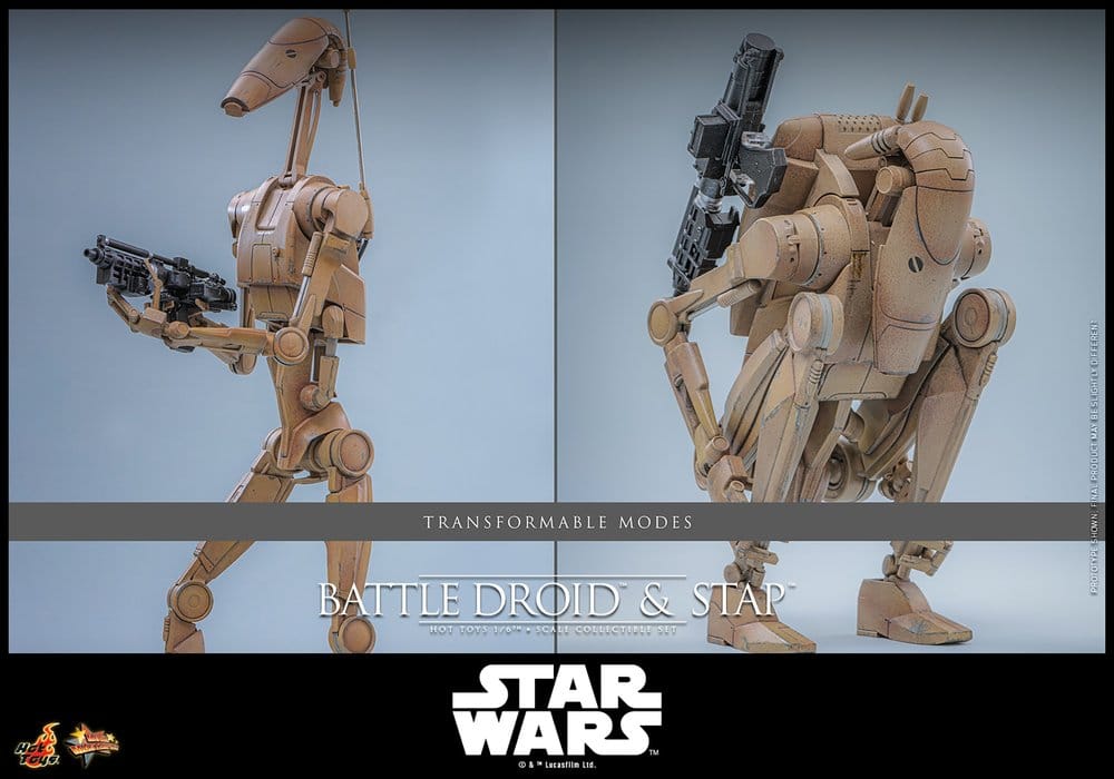 Star Wars: The Phantom Menace Movie Masterpiece Action Figure Set 1/6 Battle Droid & STAP 32 cm