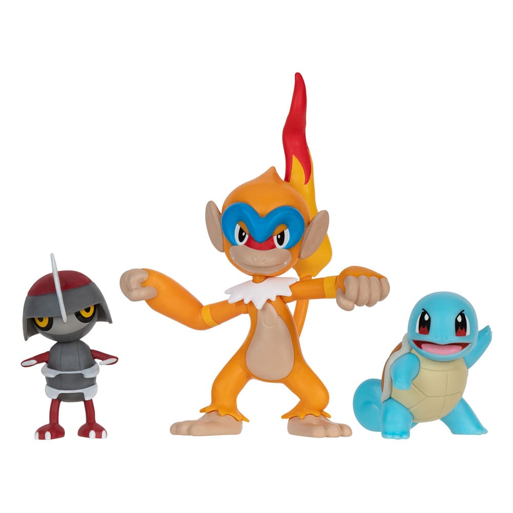 Pokémon Battle Figure Set 3-Pack Pawniard, Squirtle #1, Monferno 5 cm