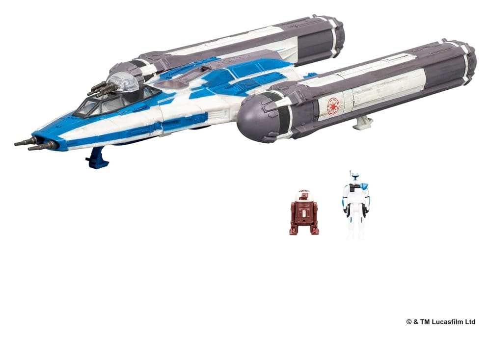 Star Wars Medium Vehicle BTL-B Y-wing Starfighter with Clone Captain Rex 13 cm