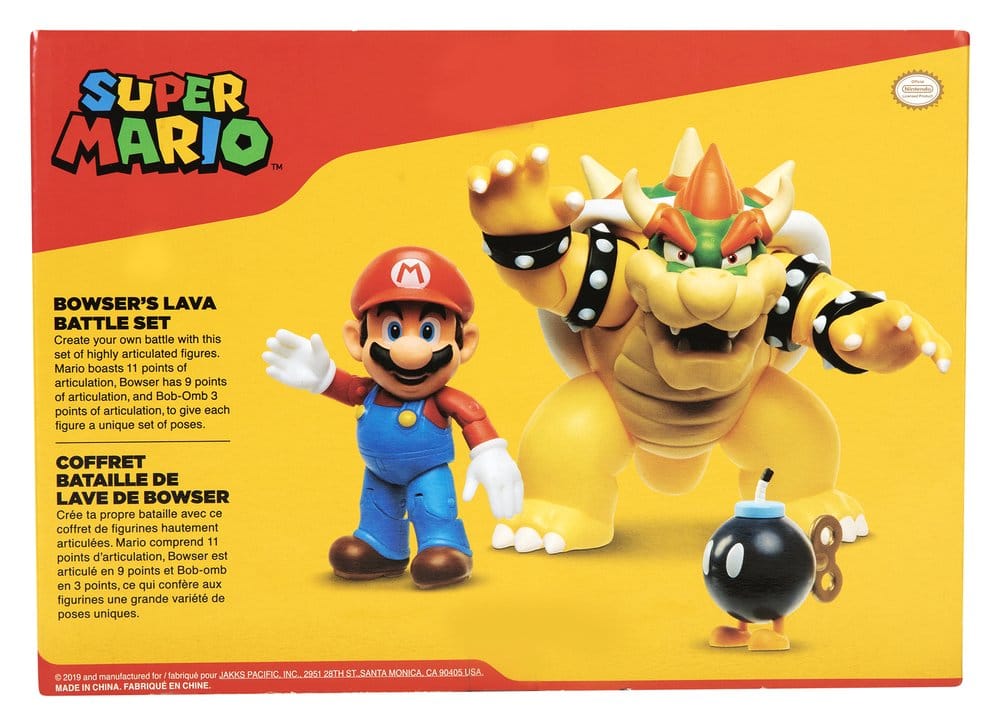 World of Nintendo Action Figure 3-Pack Mario vs. Bowser Lava Battle 6-15 cm