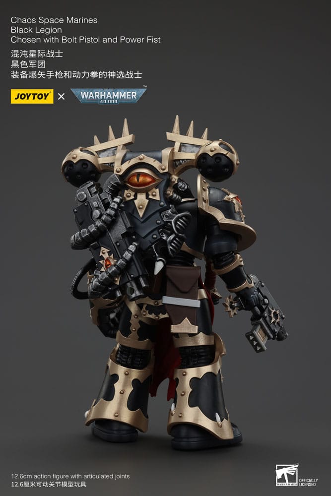 Warhammer 40k Actionfigur Chaos Space Marines Black Legion Chosen with Bolt Pistol and Power Fist 20 cm