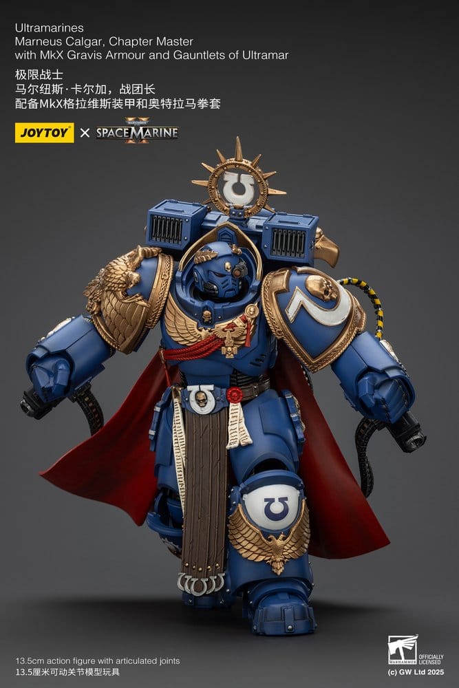 Warhammer 40k Action Figure Ultramarines Marneus Calgar Chapter Master with MKX Gravis Armour and Gauntlets of Ultramar 20 cm