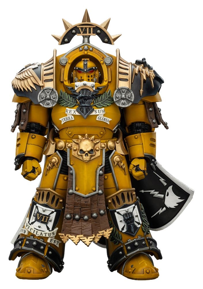 Warhammer Imperial Fists Action Figure Legion Praetor in Tartaros Terminator Armourwith Power Sword and Vigil Storm Shield 14 cm