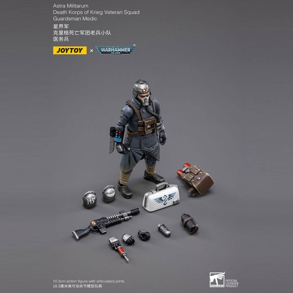 Warhammer 40k Action Figure 1/18 Death Korps of Krieg Veteran Squad Guardsman Medic 10 cm