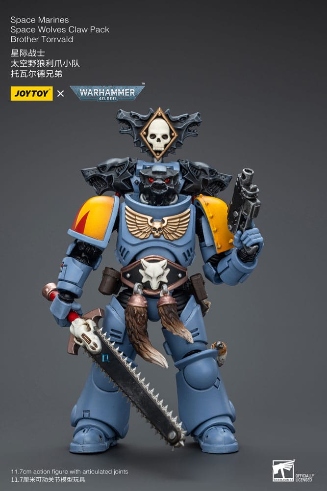 Warhammer 40k Action Figure 1/18 Space Marines Space Wolves Claw Pack Brother Torrvald 12 cm