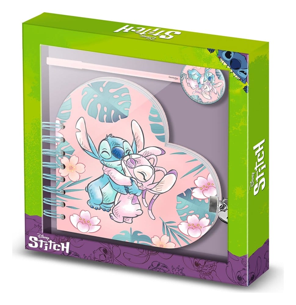 Lilo & Stitch Heart Diary & Pen Gift Set Hug Pink