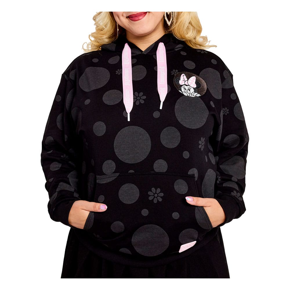 Disney by Loungefly Hoodie Sweater Unisex Minnie Rocks the Dots Florals Size L