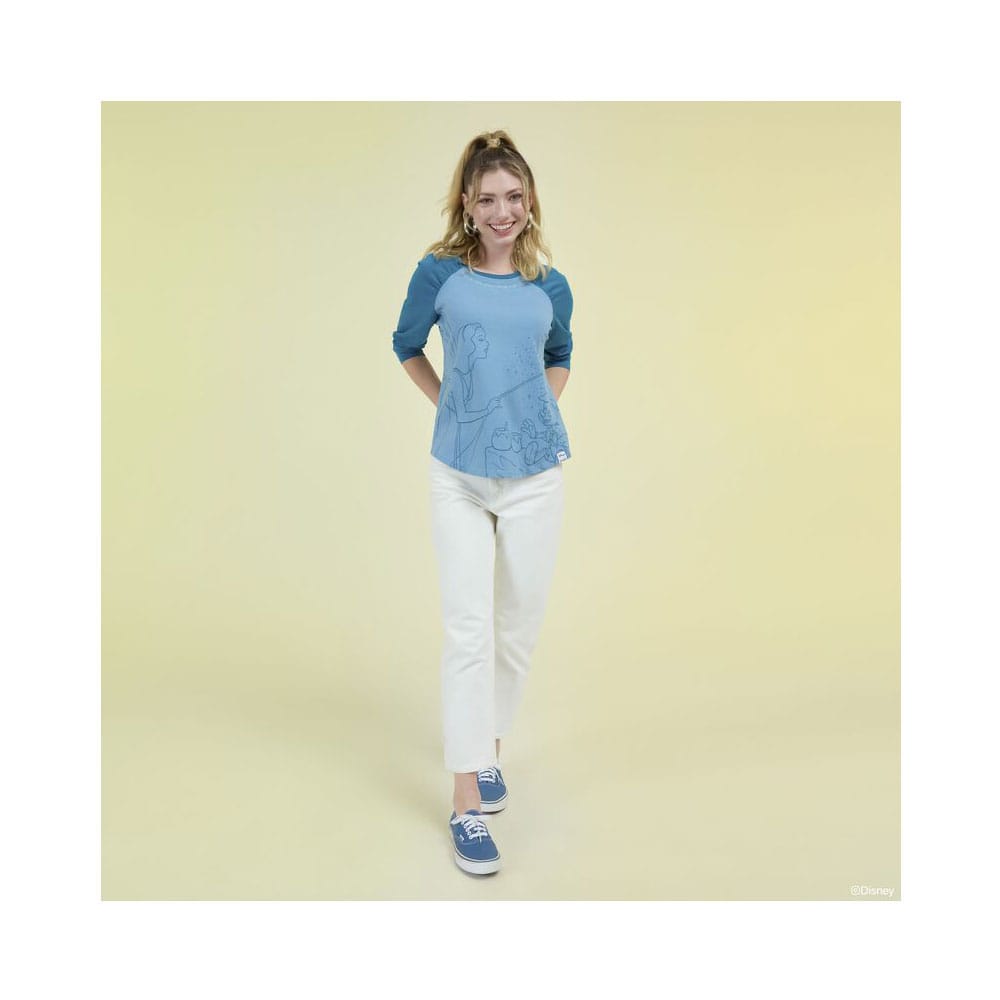 Pinocchio by Loungefly Tee T-Shirt Unisex Blue Fairy Shirred Raglan Size L