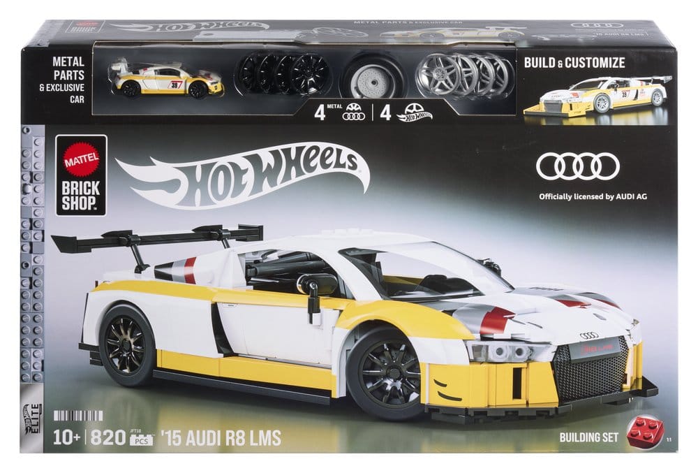 Hot Wheels Elite Mattel Brick Shop Building Set 1/16 '15 Audi R8 LMS