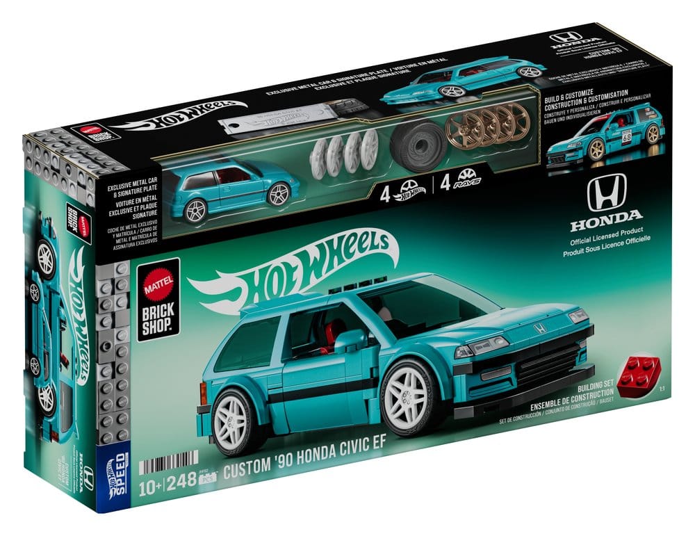 Hot Wheels Speed Series Mattel Brick Shop Building Set 1/32 Custom '90 Honda Civic EF