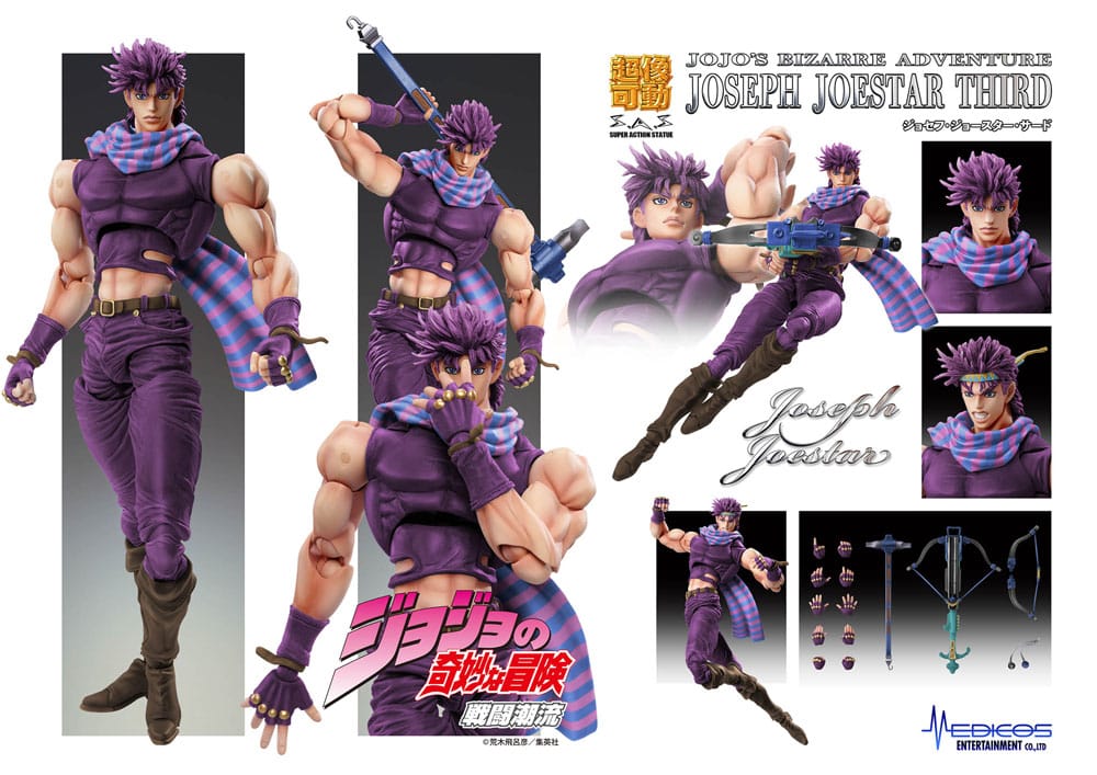 JoJo's Bizarre Adventure Battle Tendency Action Figure Chozokado Joseph Joestar Third 16 cm