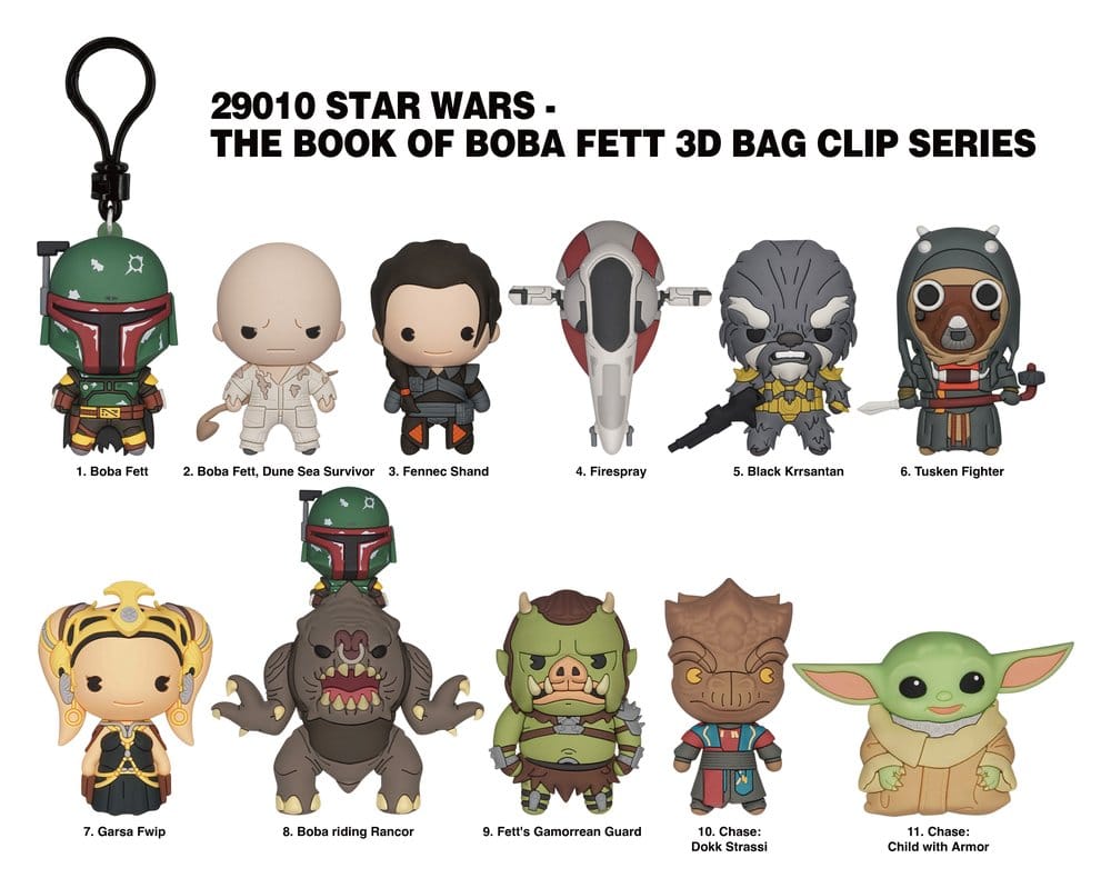 Star Wars: The Book of Boba Fett 3D Foam Bag Clips Series 1 Display (24)