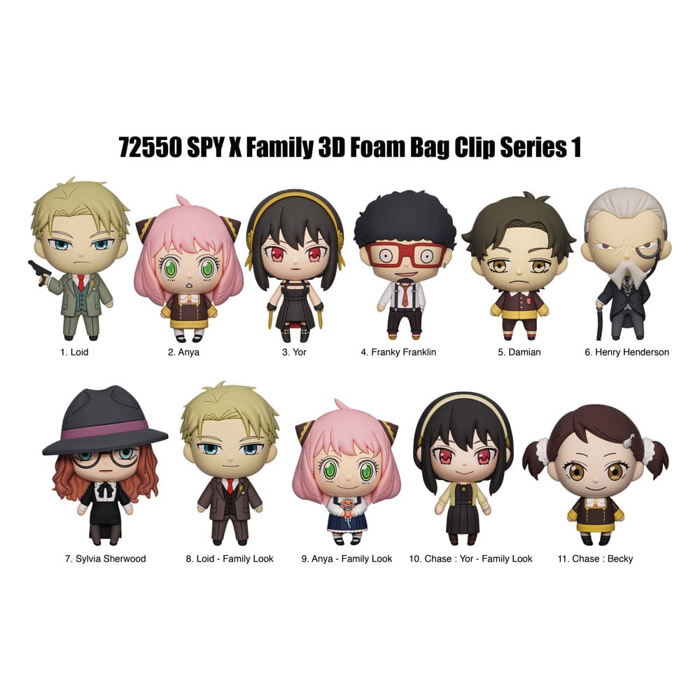 Spy x Family 3D Foam Bag Clips Series 1 Display (24)