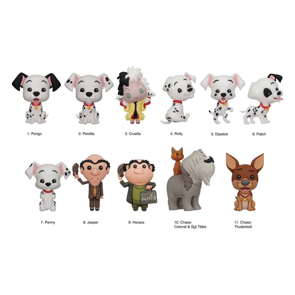 Disney 3D PVC Bag Clips 101 Dalmations Series 33 Display (24)