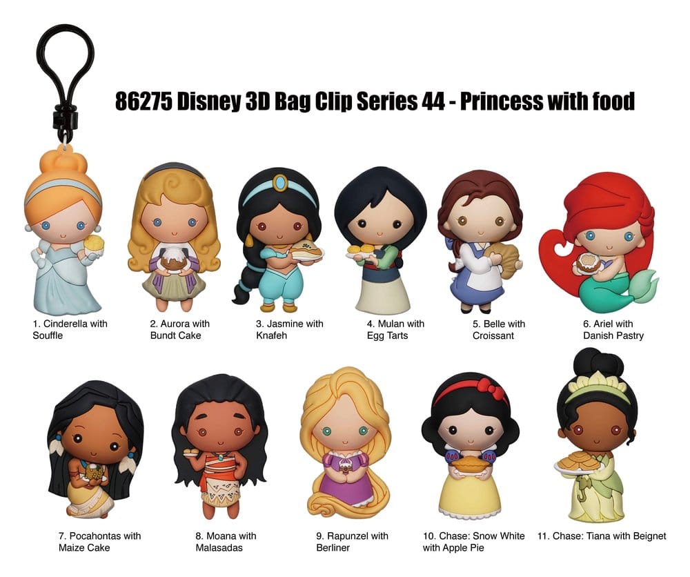 Disney PVC Bag Clips Princess with Food Series 44 Display (24)