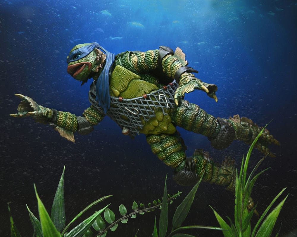Universal Monsters x Teenage Mutant Ninja Turtles maßstabsgetreue Actionfigur Leonardo als die Kreatur, 18 cm