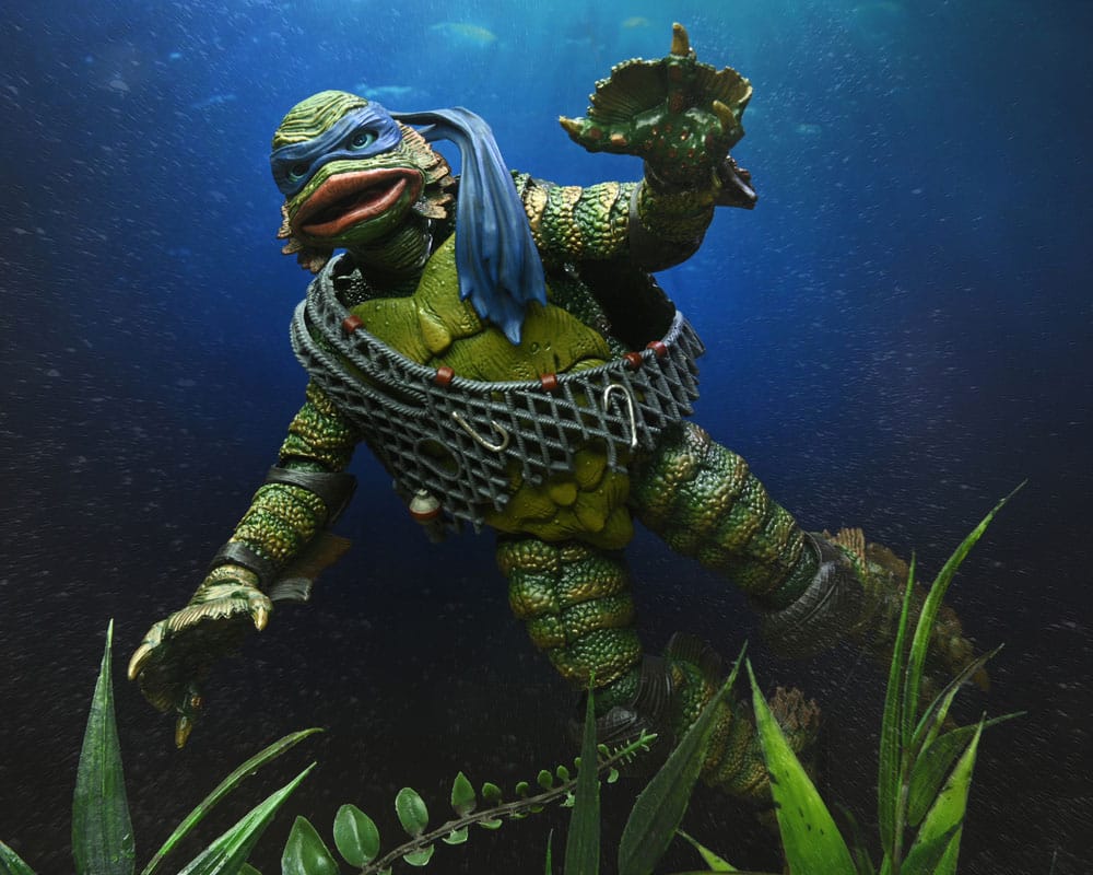 Universal Monsters x Teenage Mutant Ninja Turtles maßstabsgetreue Actionfigur Leonardo als die Kreatur, 18 cm
