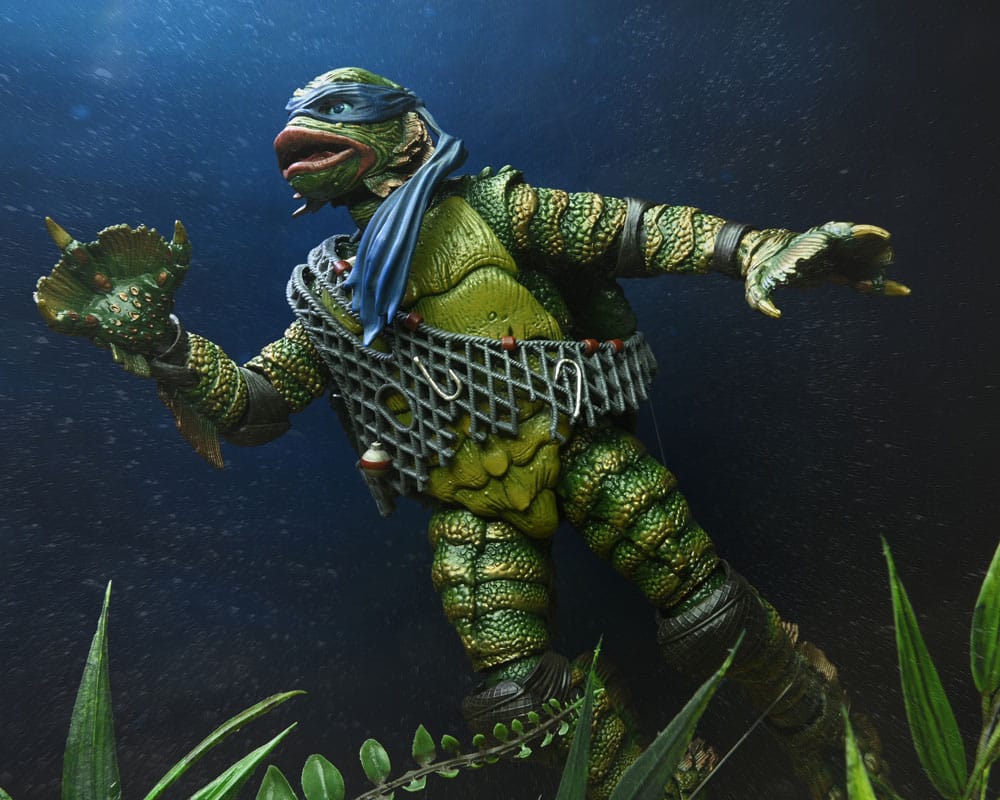 Universal Monsters x Teenage Mutant Ninja Turtles maßstabsgetreue Actionfigur Leonardo als die Kreatur, 18 cm