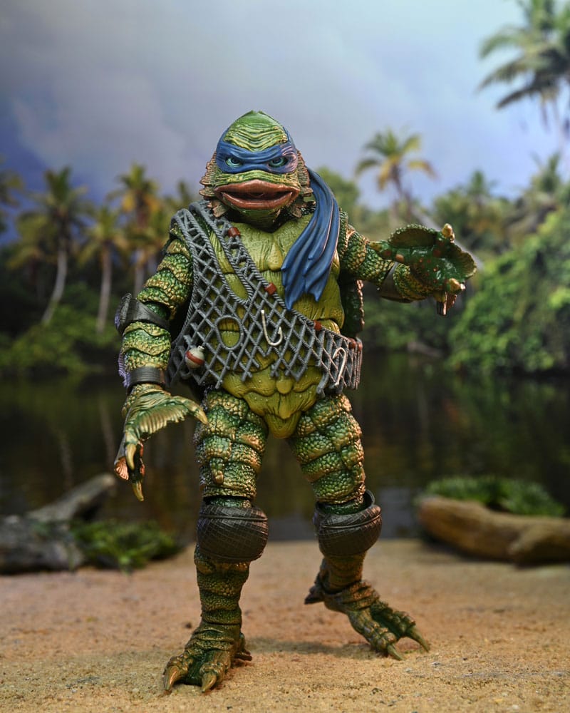 Universal Monsters x Teenage Mutant Ninja Turtles maßstabsgetreue Actionfigur Leonardo als die Kreatur, 18 cm