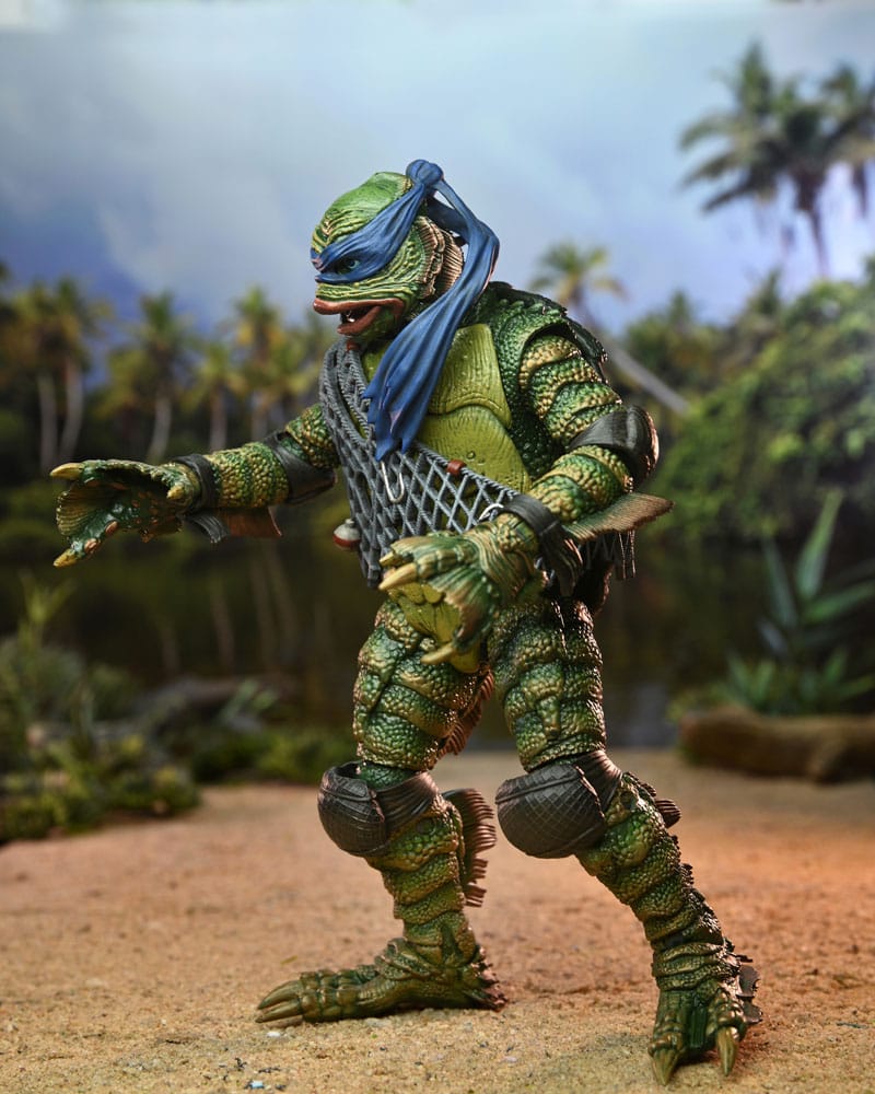 Universal Monsters x Teenage Mutant Ninja Turtles maßstabsgetreue Actionfigur Leonardo als die Kreatur, 18 cm