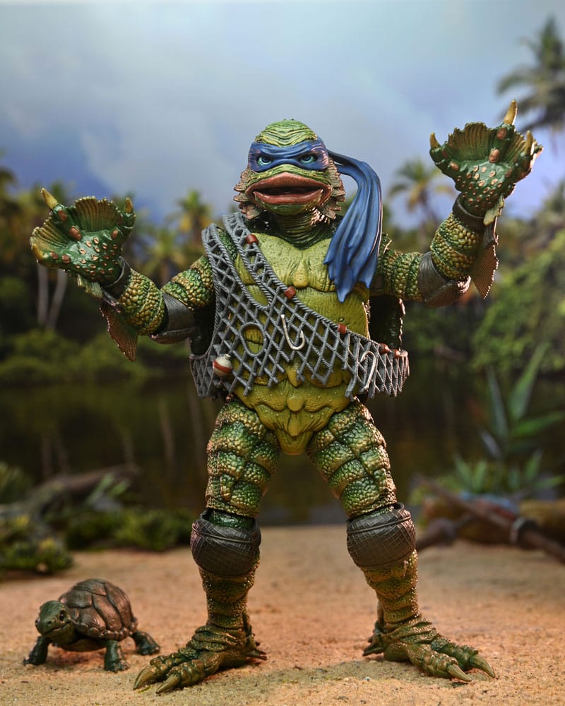 Universal Monsters x Teenage Mutant Ninja Turtles maßstabsgetreue Actionfigur Leonardo als die Kreatur, 18 cm