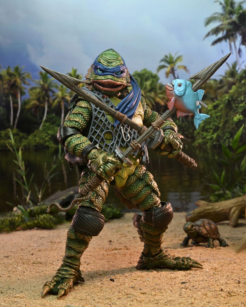 Universal Monsters x Teenage Mutant Ninja Turtles maßstabsgetreue Actionfigur Leonardo als die Kreatur, 18 cm