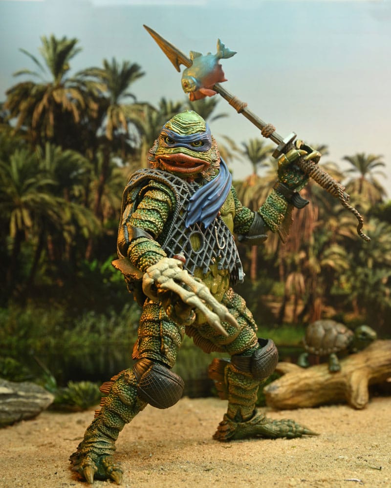 Universal Monsters x Teenage Mutant Ninja Turtles maßstabsgetreue Actionfigur Leonardo als die Kreatur, 18 cm