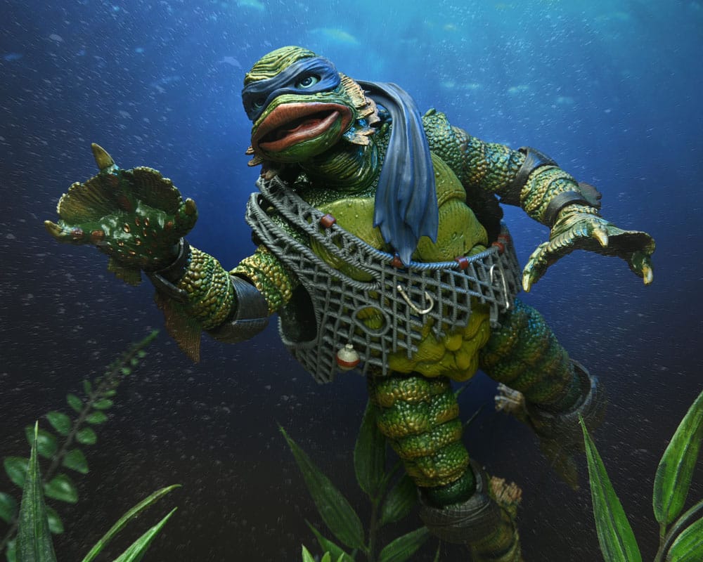 Universal Monsters x Teenage Mutant Ninja Turtles maßstabsgetreue Actionfigur Leonardo als die Kreatur, 18 cm