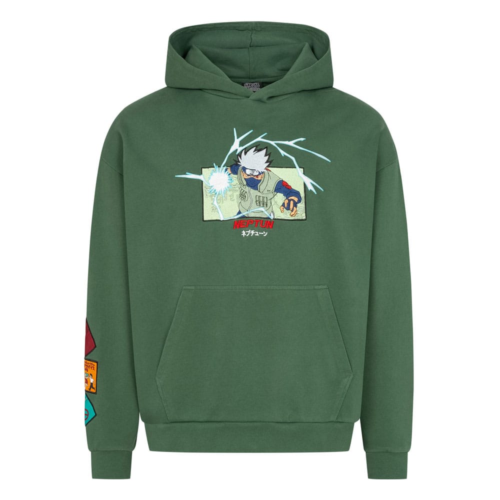 Naruto Shippuden Hooded Sweater Graphic Green Size S