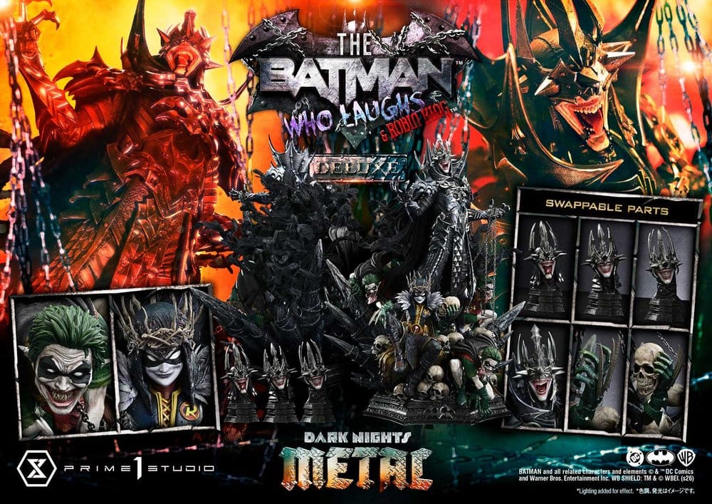 DC Comics Museum Masterline Statue 1/3 Dark Nights: Death Metal The Batman Who Laughs & Robin King Deluxe Version 85 cm