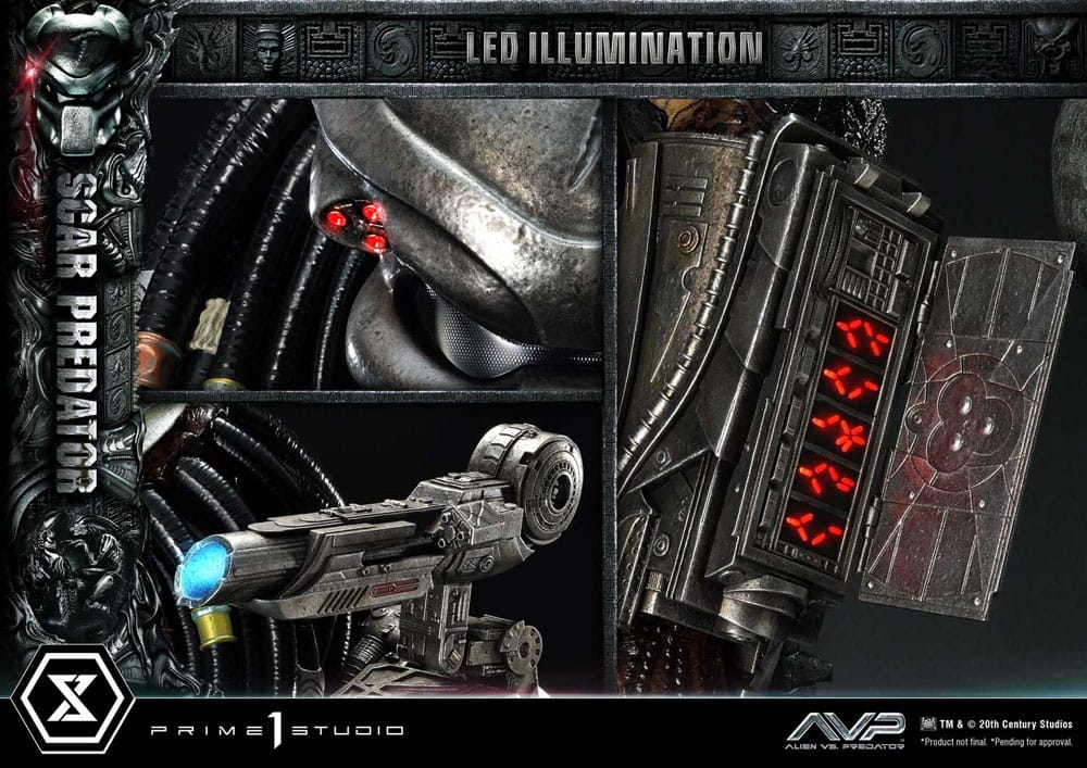 Der Außerirdische vs. Predator Museum Masterline Series Statue 1/3 Scar Predator Deluxe Bonus Version 93 cm
