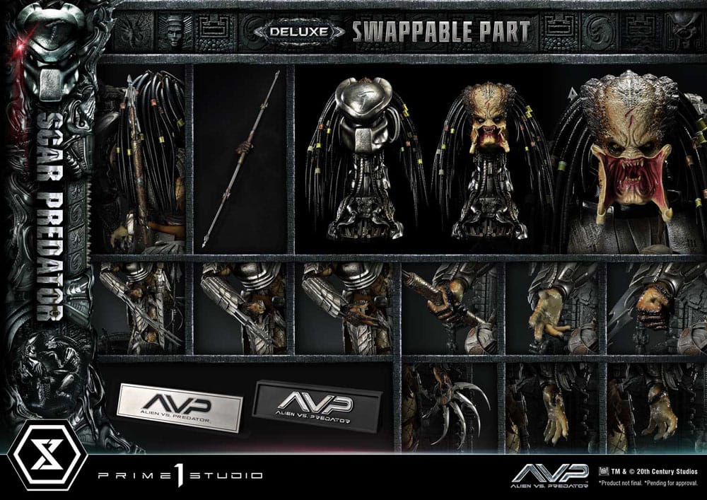 Der Außerirdische vs. Predator Museum Masterline Series Statue 1/3 Scar Predator Deluxe Bonus Version 93 cm