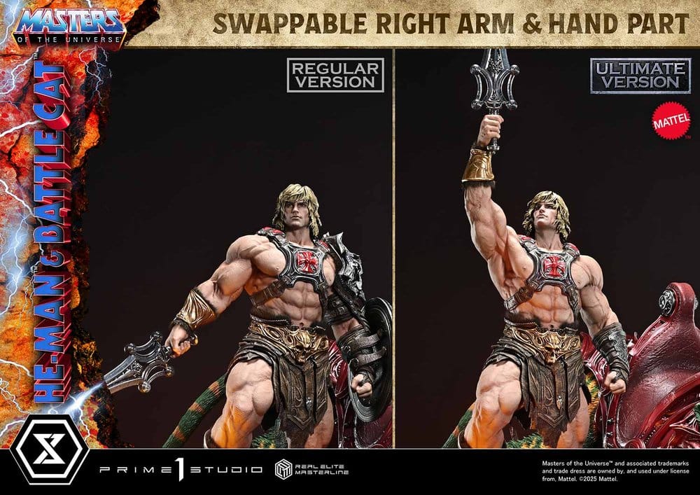 Masters of the Universe Real Elite Masterline Series Statue 1/4 He-Man & Battle Cat Ultimate Version 86 cm