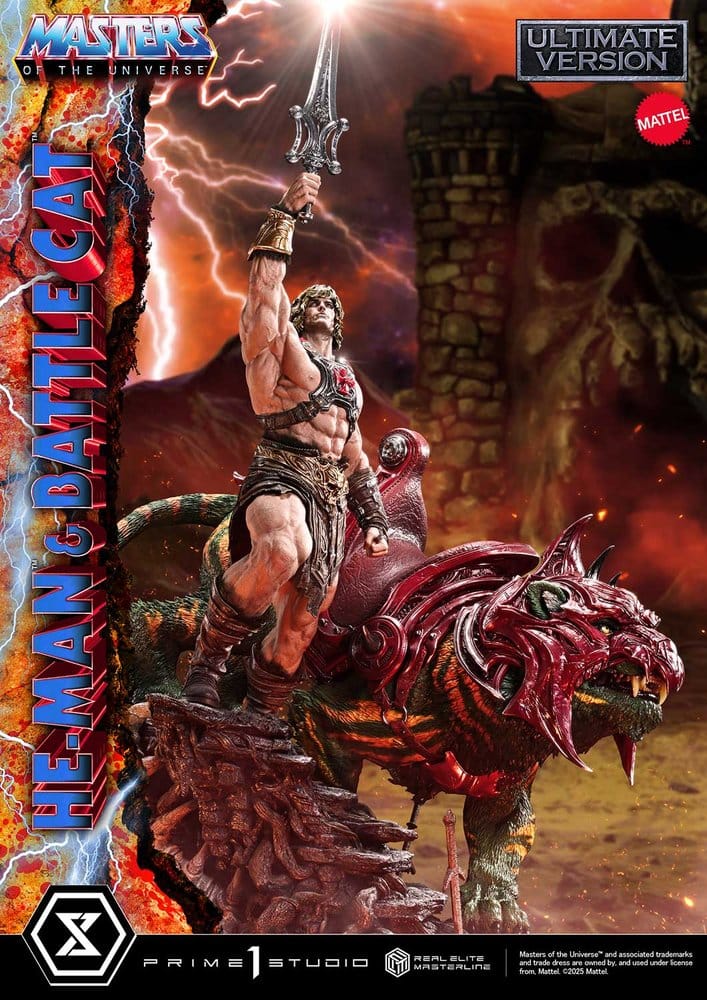 Masters of the Universe Real Elite Masterline Series Statue 1/4 He-Man & Battle Cat Ultimate Version 86 cm