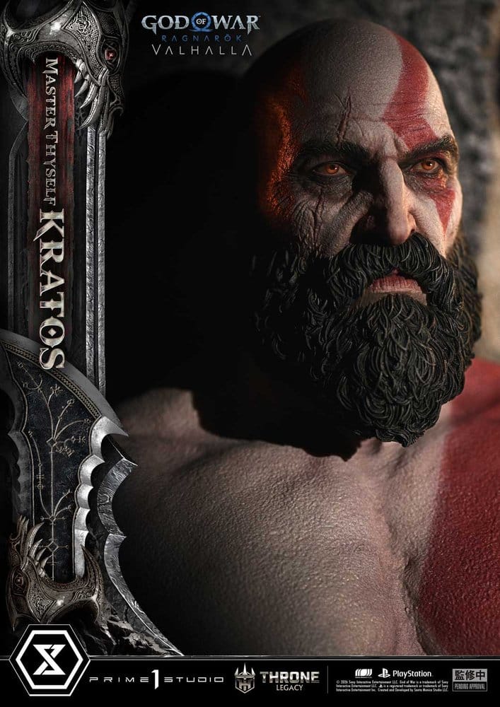 Throne Legacy God of War Series Statue 1/3 Ragnarok Master Thyself Kratos  67 cm