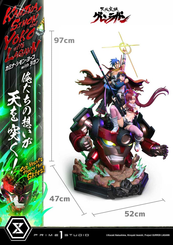 Gurren Lagann Ultimate Premium Masterline Series Statue 1/4 Kamina, Simon &amp; Yoko mit Lagann Deluxe Bonus Version 97 cm