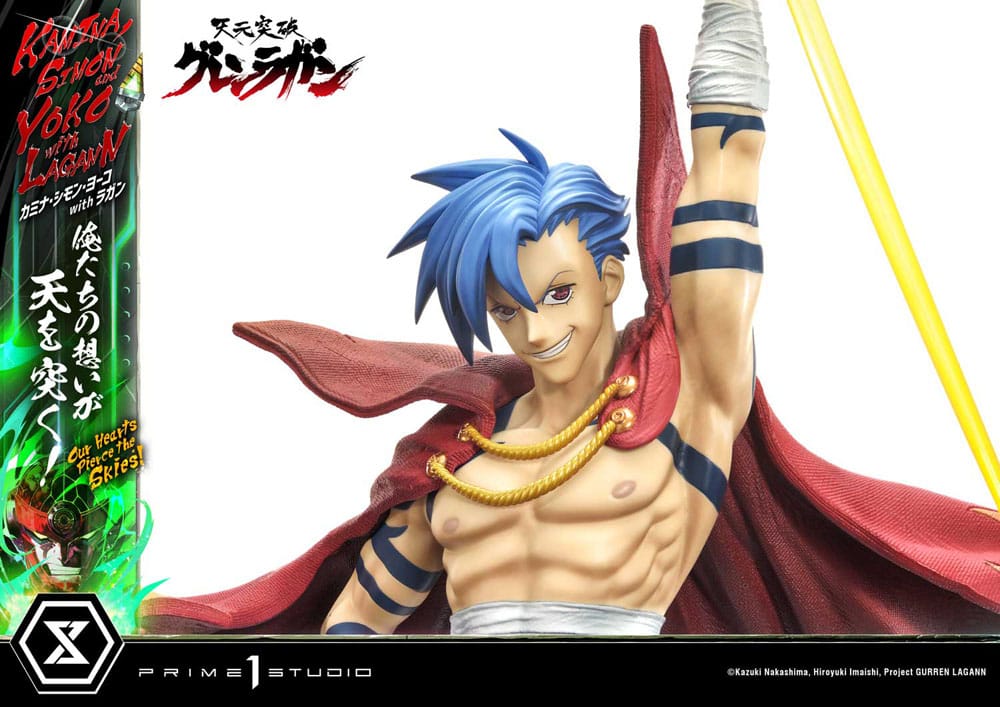 Gurren Lagann Ultimate Premium Masterline Series Statue 1/4 Kamina, Simon &amp; Yoko mit Lagann Deluxe Bonus Version 97 cm