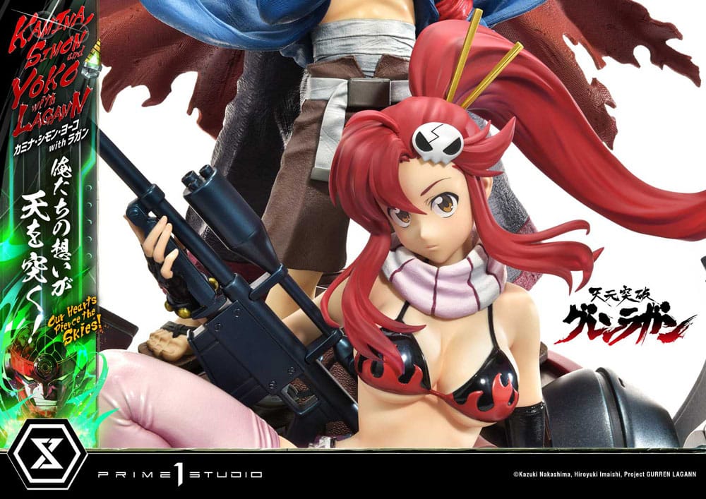 Gurren Lagann Ultimate Premium Masterline Series Statue 1/4 Kamina, Simon &amp; Yoko mit Lagann Deluxe Bonus Version 97 cm
