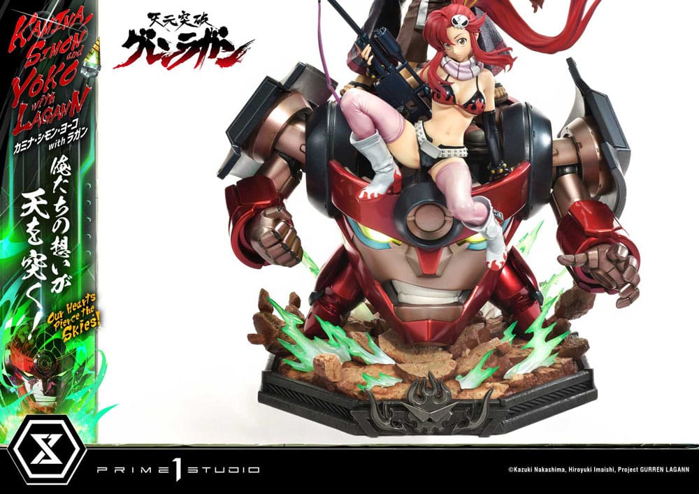 Gurren Lagann Ultimate Premium Masterline Series Statue 1/4 Kamina, Simon &amp; Yoko mit Lagann Deluxe Bonus Version 97 cm