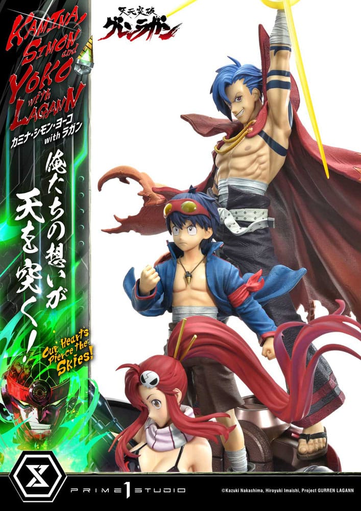 Gurren Lagann Ultimate Premium Masterline Series Statue 1/4 Kamina, Simon &amp; Yoko mit Lagann Deluxe Bonus Version 97 cm