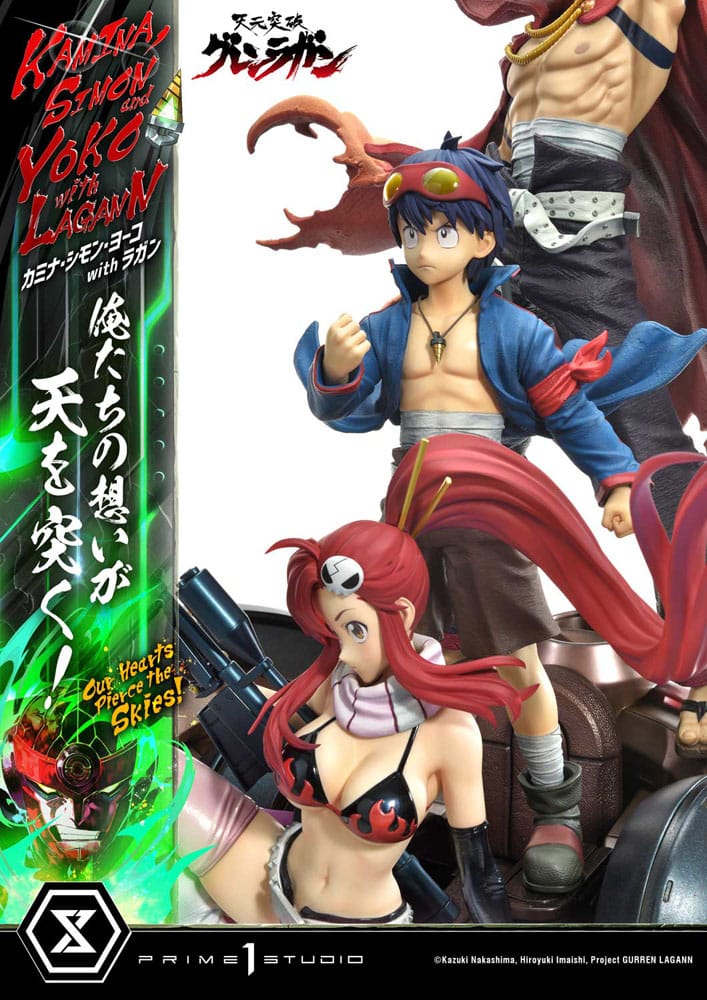 Gurren Lagann Ultimate Premium Masterline Series Statue 1/4 Kamina, Simon &amp; Yoko mit Lagann Deluxe Bonus Version 97 cm